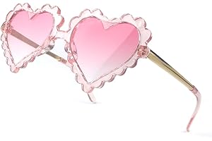 YooThink Girls Heart Sunglasses for Toddler Party Beach, UV 400 Protection Heart Flower Glasses Age 2-7