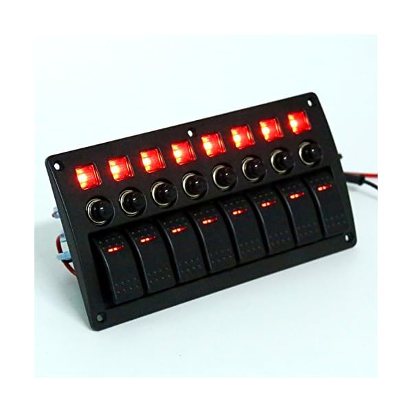 Amarine-made-8-Gang-Red-LED-Indicators-Rocker-Circuit-Breaker-Waterproof-Marine-Boat-Rv-Switch-Panel-PN-CB8-R