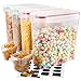 VERONES Cereal Container, Airtight Storage Containers Perfect for Flour Container Dry Food Storage Containers 4 piece (10 Chalkboard Labels & 2 Measuring Cups Included).