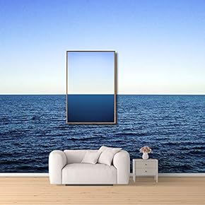 Framed Canvas Wall Art for Living Room, Bedroom Blue Coastline Theme Canvas Prints for Home Decoration Ready to Hang - 16x24 inches