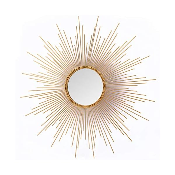 Asense Home Collection Sunburst Mirror, Classic Metal Decorative Wall