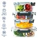 Orii GFS6608 4 piece 4pc Glass Food Storage Compartment Containers with Lids, Multiple, Charcoal Grey primary
