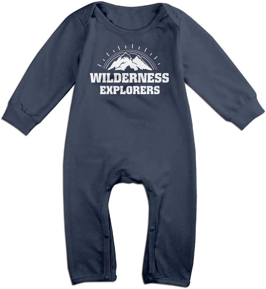 TOPDIY Wilderness Explorers Badge Graphic Long Sleeve Baby Romper Bodysuit Outfits Clothes