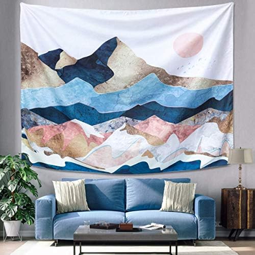 Mazheny Mountain Forest Tree Tapestry Wall Hanging For Home Room Sunset NatureTapestry Wall Decor Room (Mountain Sunset, 59.1" x 82.7")