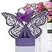 Kangnice 50Pcs Butterfly Laser Cut Party Sweet Wedding Favor Candy Gift Boxes With Ribbon (Purple)