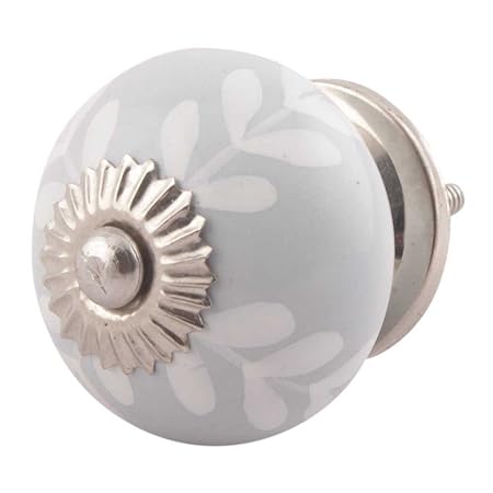 Indianshelf Handmade 18 Pieces Ceramic Grey Drawer Dresser Knobs
