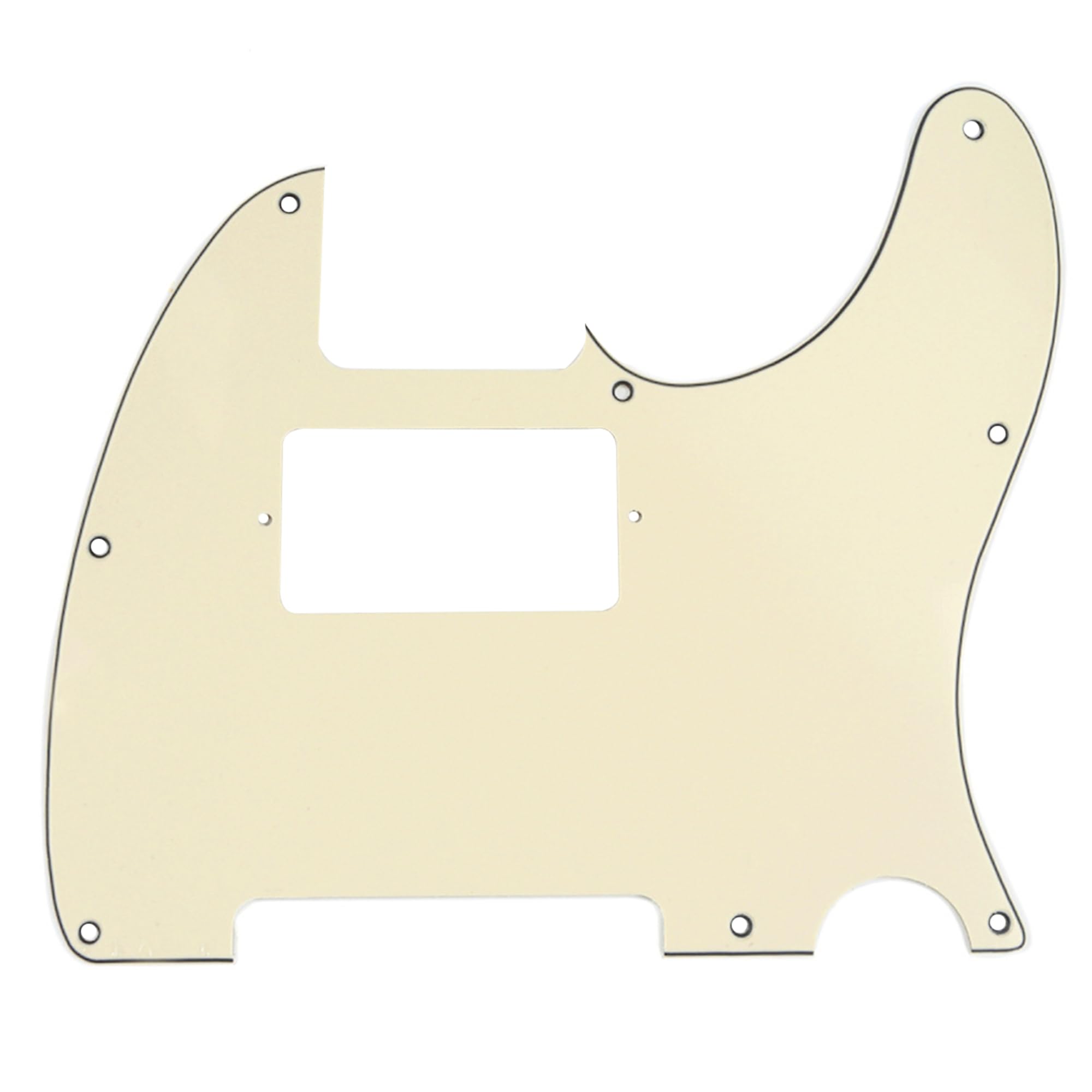 Musiclily 8 Hole Humbucker Tele Pickguard HH Scratch Plate for Fender USA/Mexican Standard Telecaster Modern Style Electric Guitar,3Ply Cream — image 1