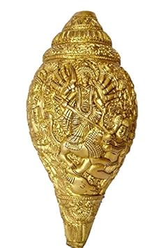 Durga Shankh/Conch Brass Collectible Handicraft Art by BharatHaat™BH00023