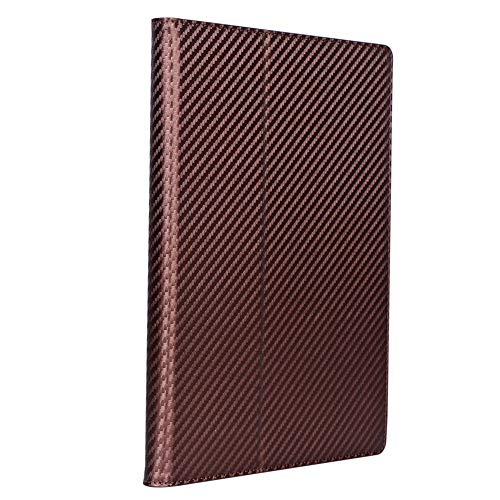 ISIN Premium PU Carbon Fiber Texture Case Cover for Sony DPT-CP1 10.3" Digital Paper eReader(Don't Fit for DPT-RP1) with Stylus Holder, Hand Strap and Elastic Strap(Brown)