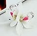 Floral Fall Hula Girl Hawaiian Orchid Flower Hair Clip for Beach HC-11 (White)
