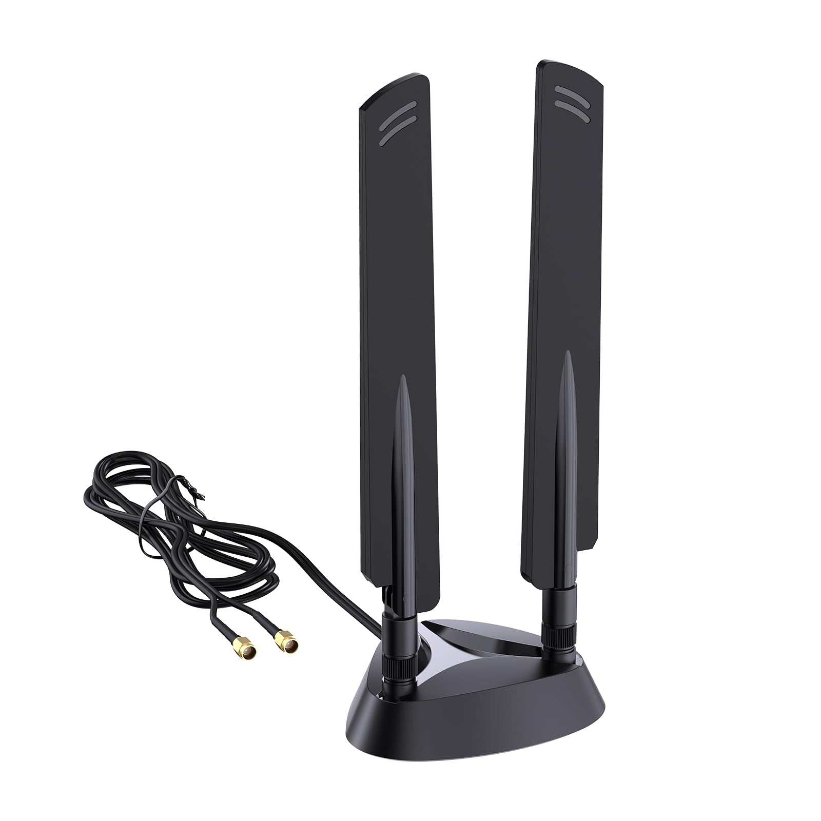 Photo 1 of QFly WiFi 6e Tri-Band Antenna 6GHz/5GHz/2.4GHz RP-SMA Wi-Fi Antennas with Magnetic Base and 6.5ft Extension Cable for PC Desktop Computer PCIE Wireless Card Adapter Router