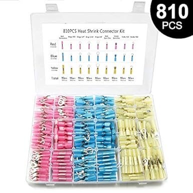 560PCS Heat Shrink Tubing 2:1+810 Pcs Heat Shrink Wire Connectors