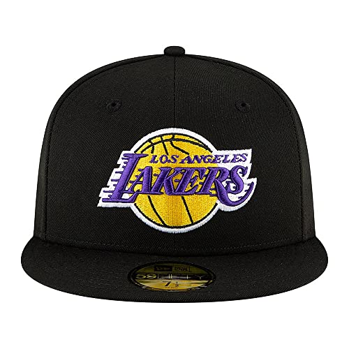 Casquette New Era 59FIFTY Los Angeles Lakers – Bleu Glacé, Ajustée (NEUF)