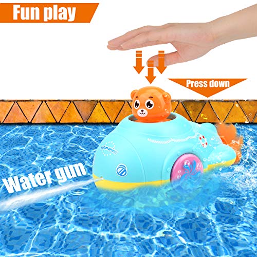 Tokey Life Bath Toy Water Jet Submarine Toy Wind Up Squirts with ...
