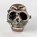 Youyoupifa Cool Design Skull Case Flip Quartz Ring Watch (Red Copper)