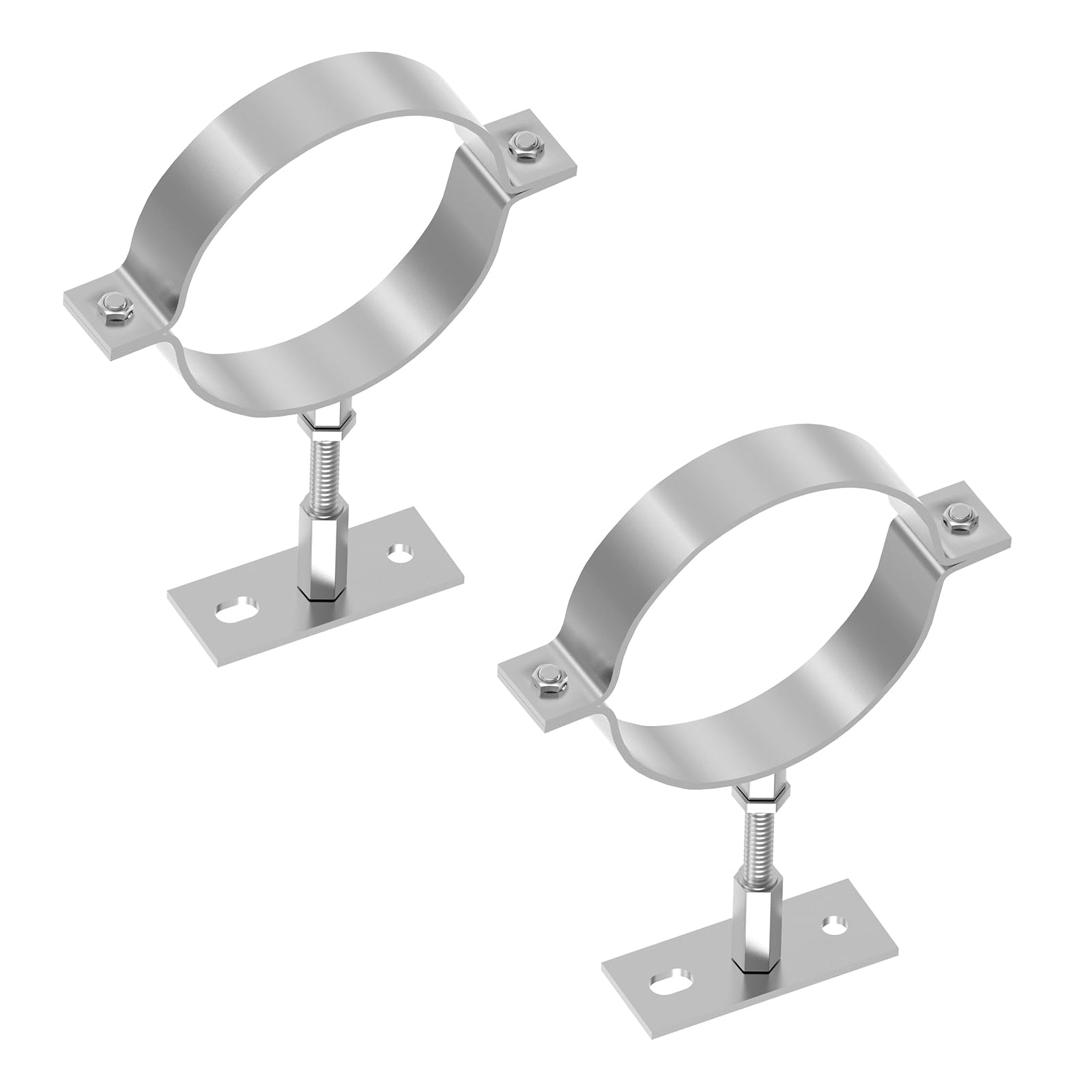 Photo 1 of 2 PCS 6 Inch Heavy Duty Adjustable Pipe Bracket, Galvanized Steel plit Ring Pipe Hanger, Pipe Bracket Clamp, Vent Pipe Wall Strap with Mounting Screws (6 Inch)