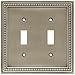Brainerd 64772 Beaded Double Toggle Switch Wall Plate / Switch Plate / Cover, Brushed Satin Pewter Color: Brushed Satin Pewter, Model: 64772, Tools & Hardware store
