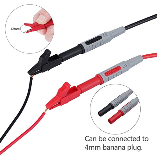 Proster 12 in 1 Multimeter Probe Test Lead Kit with Alligator Clips Replaceable Automotive Multimeter Leads Clamp Meter Leads Electronic Multimeter Test Leads - Thumbnail 4