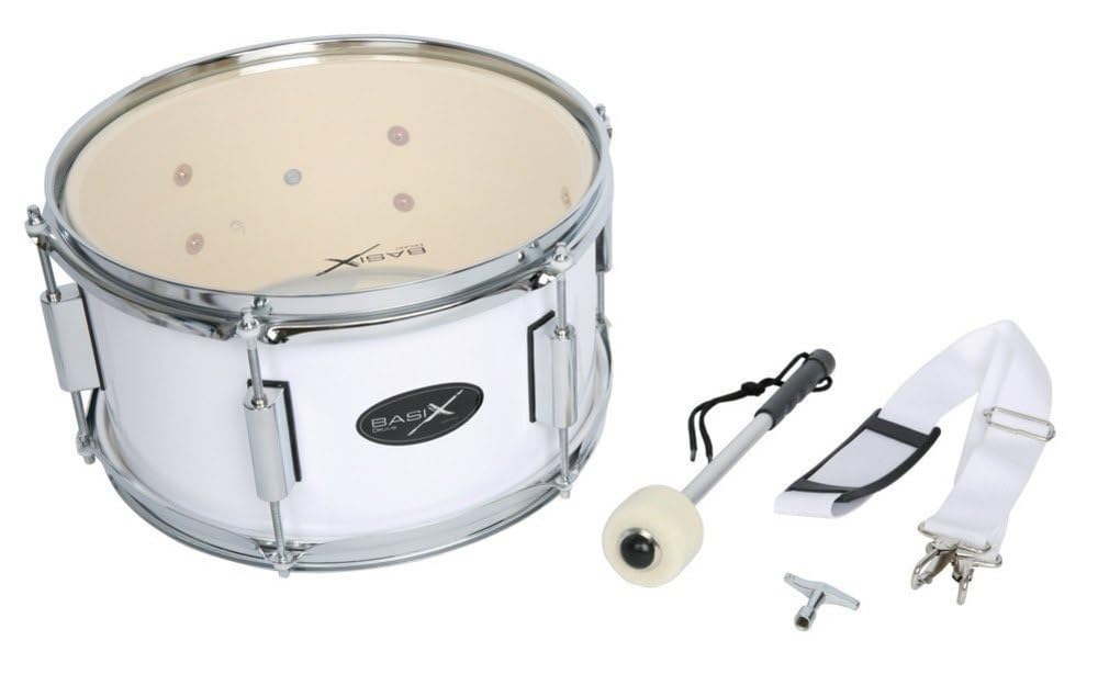 GEWA Marching Drum 12 x 7", wooden shell white, incl. carrying strap and mallet