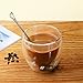 KUWAN 8.5 Ounce Glass Coffee Cup with Spoon Heart Shaped Strong Double Wall Insulated Borosilicate Thermo for Tea