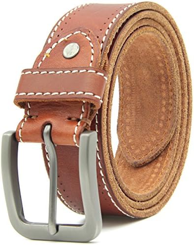 Belts for Men - Super Soft Top Grain Leather Belt With Zinc Alloy Prong Buckle,1.5" Wide(Brown&Black)