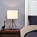 SOTTAE Modern Black Table Lamp,Small Bedroom Lamps with Geometric Hollowed Out Base,16