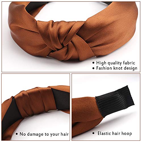 Didder 4 Pack Knotted Headbands for Women,Wide Headbands for Women Twist Knot Headband Elastic Head Band - Thumbnail 2