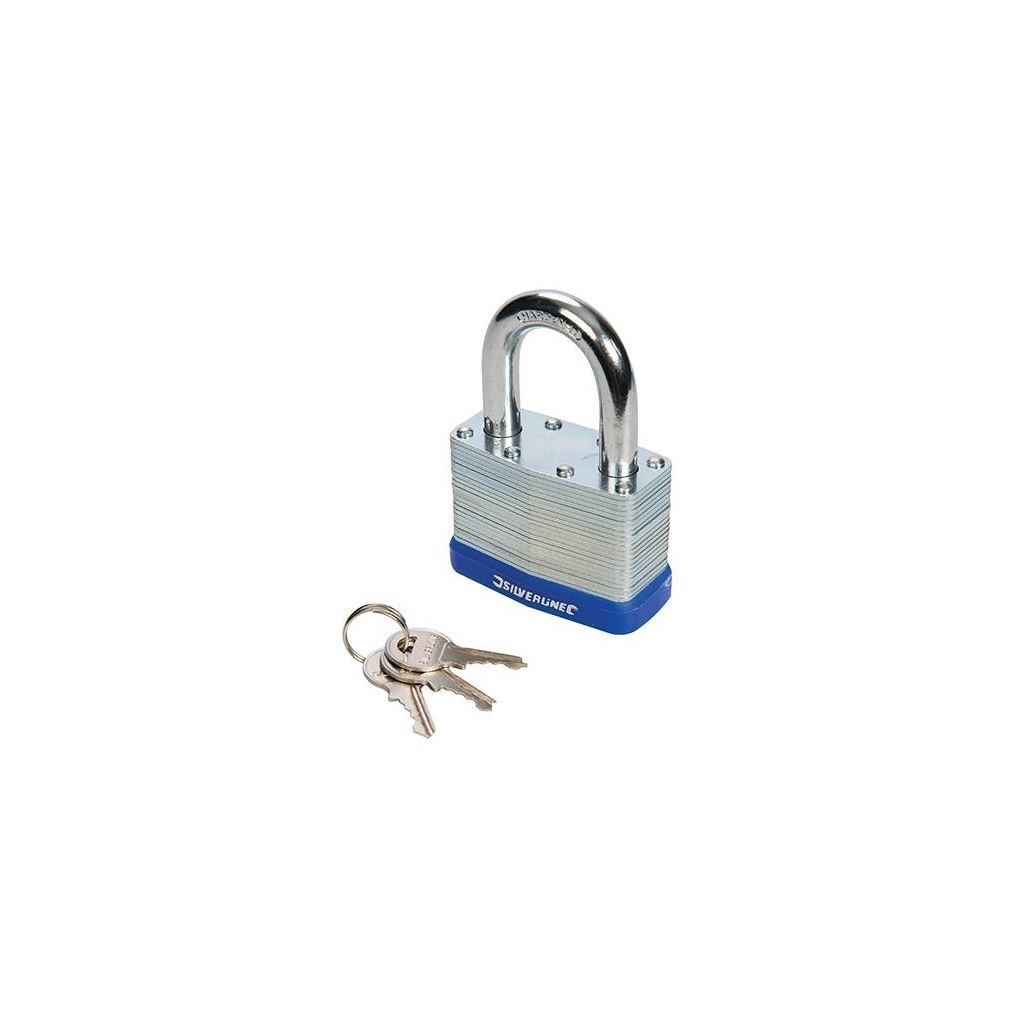 Silverline 590587 Laminated Steel Padlock 65mm