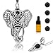 RoyAroma Essential Oil Diffuser Necklace, Elephant Aromatherapy Necklace, Antique Silver Pendant Locket, Stainless Steel Chain