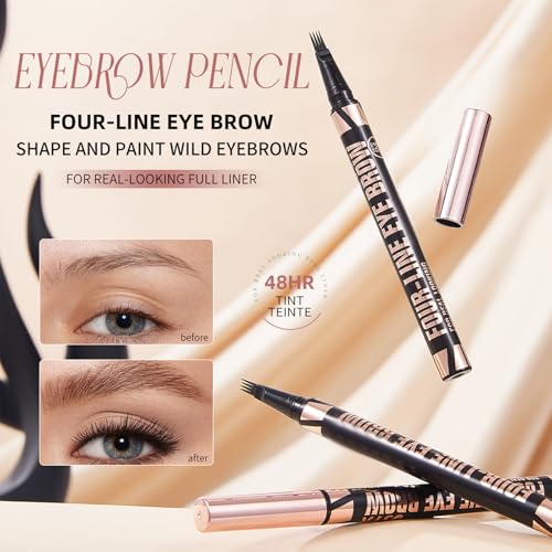 Microblading Waterproof Eyebrow Pencil, 4 Point Tip, Eyebrow Pencil, Natural Long Lasting, Natural Eyebrow Makeup, Stain Resistant, Last All Day-01