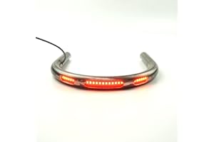TADAFA Retro Motorcycle Cafe Racer Rear Seat Frame Hoop Brat Flat Loop Three Lamp Holes with LED Strip Turn Singal Brake Tail Light (230mm Flat Loop)