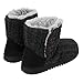 Dearfoams Womens Memory Foam Sweater Knit Bootie Slippers, L, Black Marl