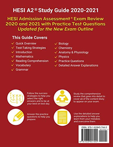 HESI A2 Study Guide 2020-2021: HESI Admission Assessment Exam Review 2020 and 2021 with Practice Test Questions [Updated for the New Exam Outline]