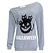 Lymanchi Women Halloween Off Shoulder Sweatshirt Long Sleeve Pumpkin Slouchy Pullover Tops