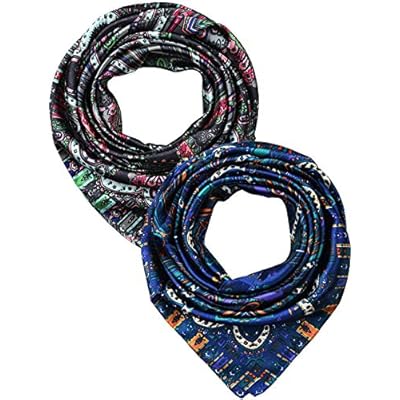 2 Pcs 35 Inches Silk Feeling Women's Square Scarf Hair Scarves by corciova 2 Pcs 35 Inches Silk Feeling Women's Square Scarf Hair Scarves by corciova
