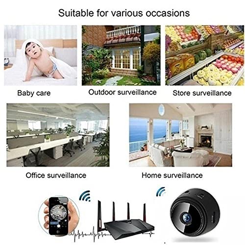 Mini Spy Camera Wireless Hidden WiFi Cameras 1080P HD Nanny Cam 90°Wide