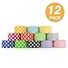 RamPro Chevron & Polka Dot Styles Heavy-Duty Duct Tape | Assorted Colors Pack of 12 Rolls, 1.88-inch x 5 Yard.