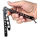 Butterfly Knife Trainer Practice Balisong Black Steel Unsharpened Knife - Grand Way K10-B