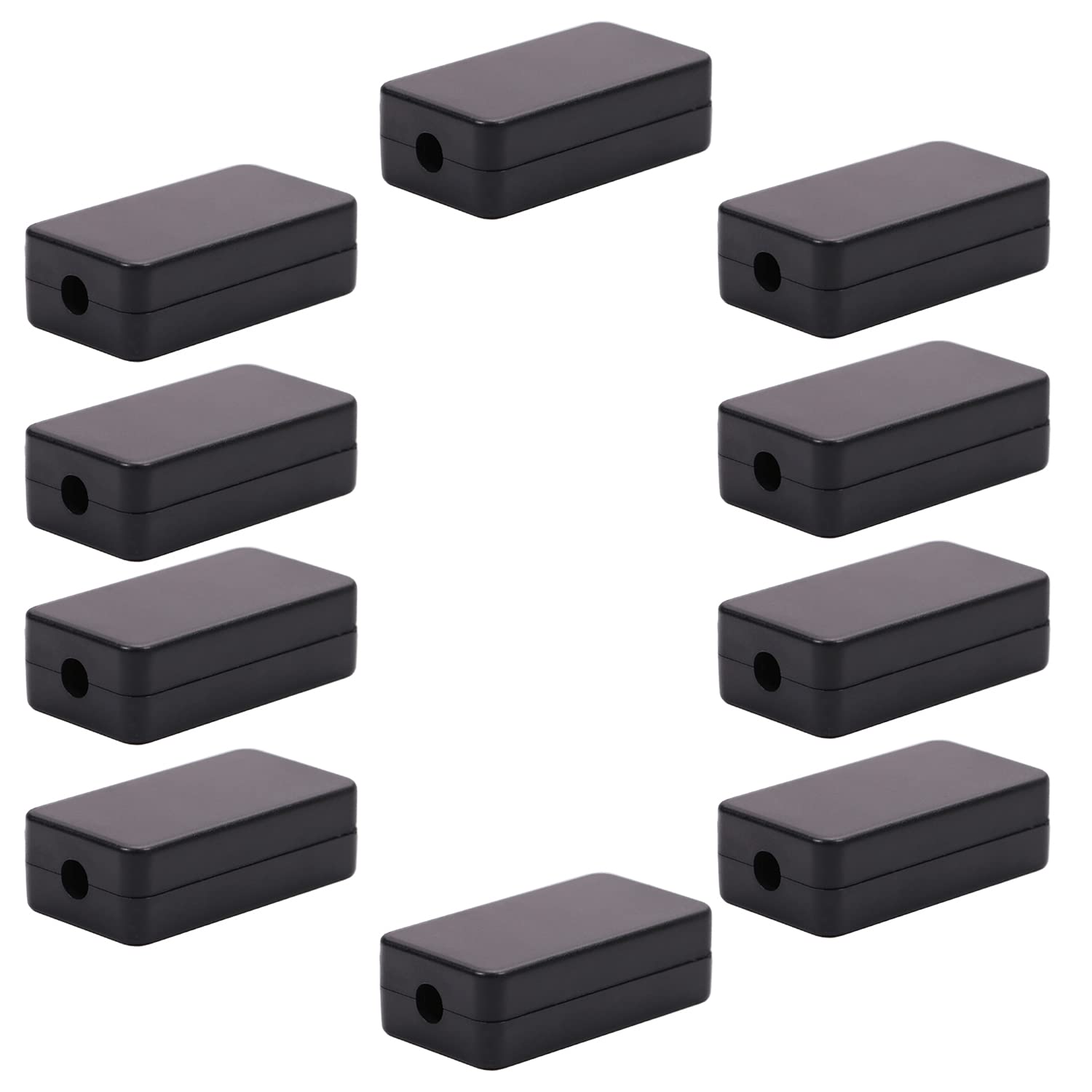 Fielect 10Pcs Dustproof Electronic Junction Box Plastic Enclosure Project Box For Electronic Projects ABS Black 1.89" x 1.02" x 0.61"