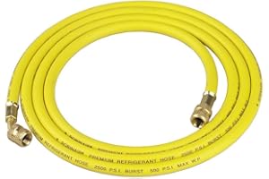 Robinair 31096 1/4" Premium Refrigerant Charging Hose - 96" Long, Yellow, Standard Fittings