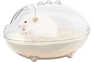 TOKAYIFE Hamster Sand Bath, Pet Bath, Hamster Toilet, Sand Bathroom, Container Small Animal Sauna Sandpit for Syrian Dwarf Hamster Gerbil Rat Chipmunk (S 5.3 * 3.8 * 3.3 inch)