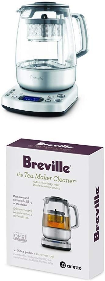 Breville BTM800XL One-Touch Tea Maker with Breville BTM100 Revive Organic Tea Cleaner for Breville BTM800XL Tea Maker