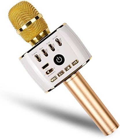 Wireless Microphone Upgraded Bluetooth Karaoke,Lemego Q900 Mic Singing Machine 4-in-1 Portable Handheld for iPhone Samsung,Tablet,and More for KTV Bar Home Party,2200mAh,(Rose Gold)
