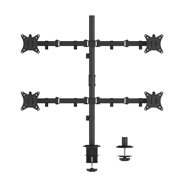 SIIG ARTICULATING ADJUSTABLE QUAD 4-MONITOR DESK MOUNT –...