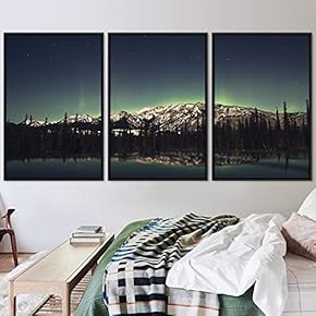 signwin 3 Piece Framed Canvas Wall Art Starry...