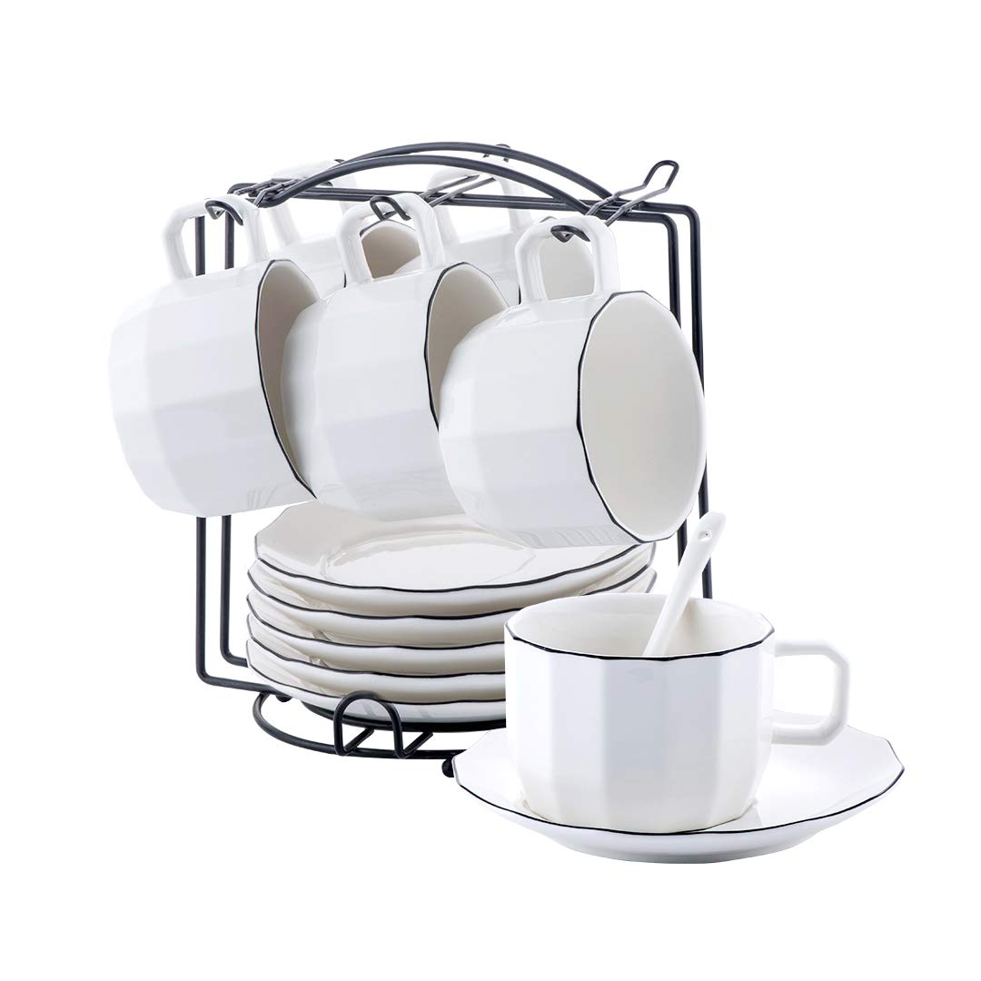 Lemon Tree Tesco Porcelain Coffee Cup Saucer Set X 6pcs Cups
