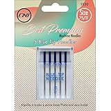 CLOVER Best Premium Machine Needles Blue Tip Embroidery, 5 Piece