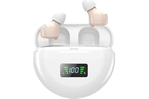 YKVLIQS Discreet Hearing Aids with Audio Tracker (Not Amplifier), Rechargeable Hearing Aids for Seniors with Noise Reduction, Auto-On/Off In-The-Ear OTC Hearing Aid with 2 Modes