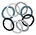 Blue, Silver & White Hair Ties for Thick Hair, Grab & Go Ponytail Holders, 8 Pack, Blue Glow, Thick No-Crease Bands with Strong Hold, Damage-Free Design, Cool Polished Blend | L. Erickson