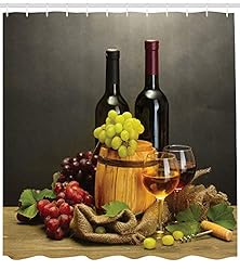 Ambesonne Winery Shower Curtain, Cask Bottles and